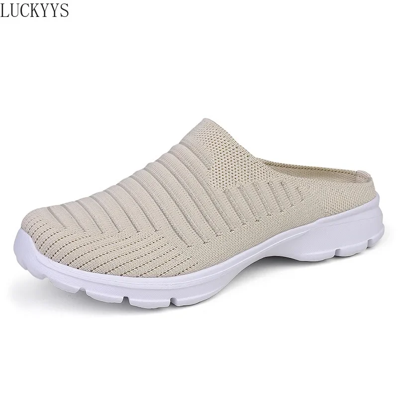 Slippers Summer Men  Mesh Breathable Home Indoor Slippers Men Thick Bottom Slides Fashion Couple Walking Shoes Chanclas Hombre