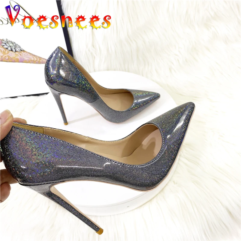 

Blingbling Pointed Toe High Heels High-quality Fashion Evening Party Dress Shoes 12CM Elegant Women Shallow Mouth Pumps Newest