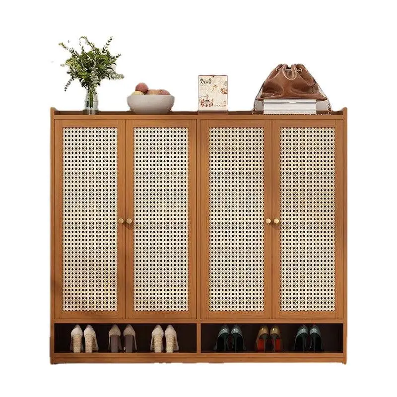 

Fully enclosed dust-proof shoe cabinet against the wall at the entrance