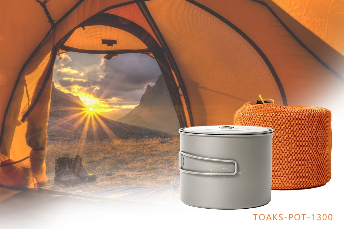 Toaks Titane 1300ml Pot Avec Bail Poignée Cuisine Cuisinier Camping de Survie eB