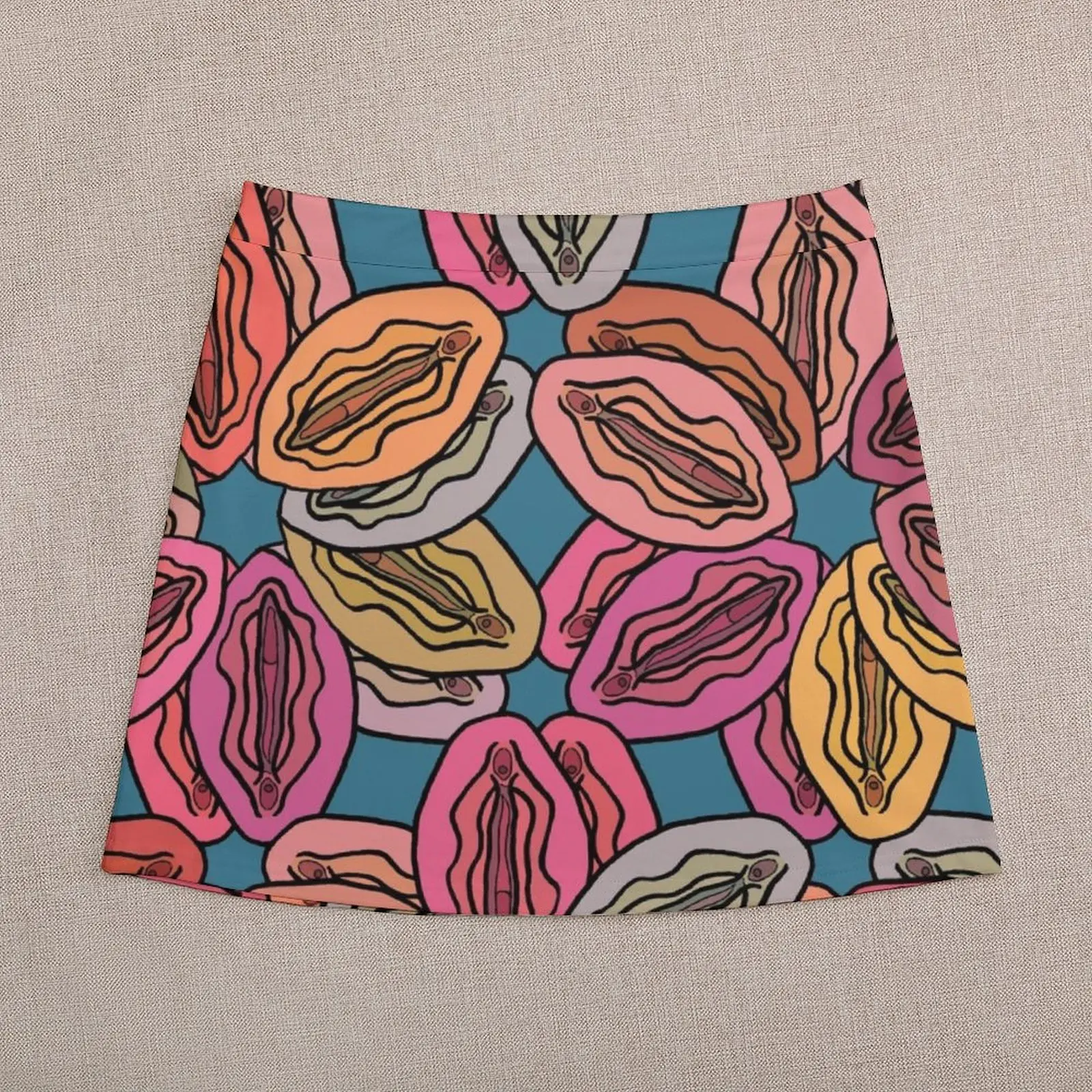 Vulva Colorful Blue Pattern Mini Skirt Korean skirts women's clothing summer 2023 novelties