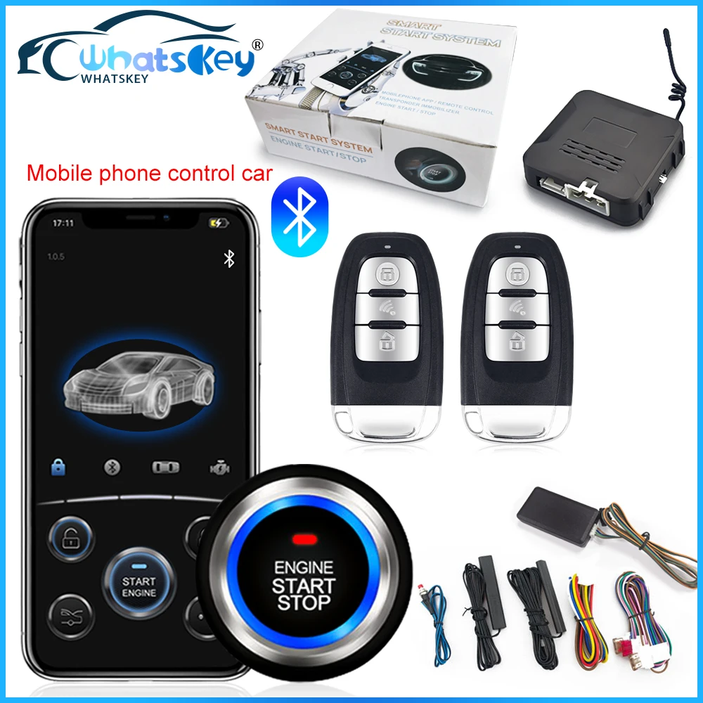 Universal Car Remote Start Stop Kit Bluetooth Mobile Phone APP Control Engine Ignition Open Trunk PKE Keyless Entry Car Alarm