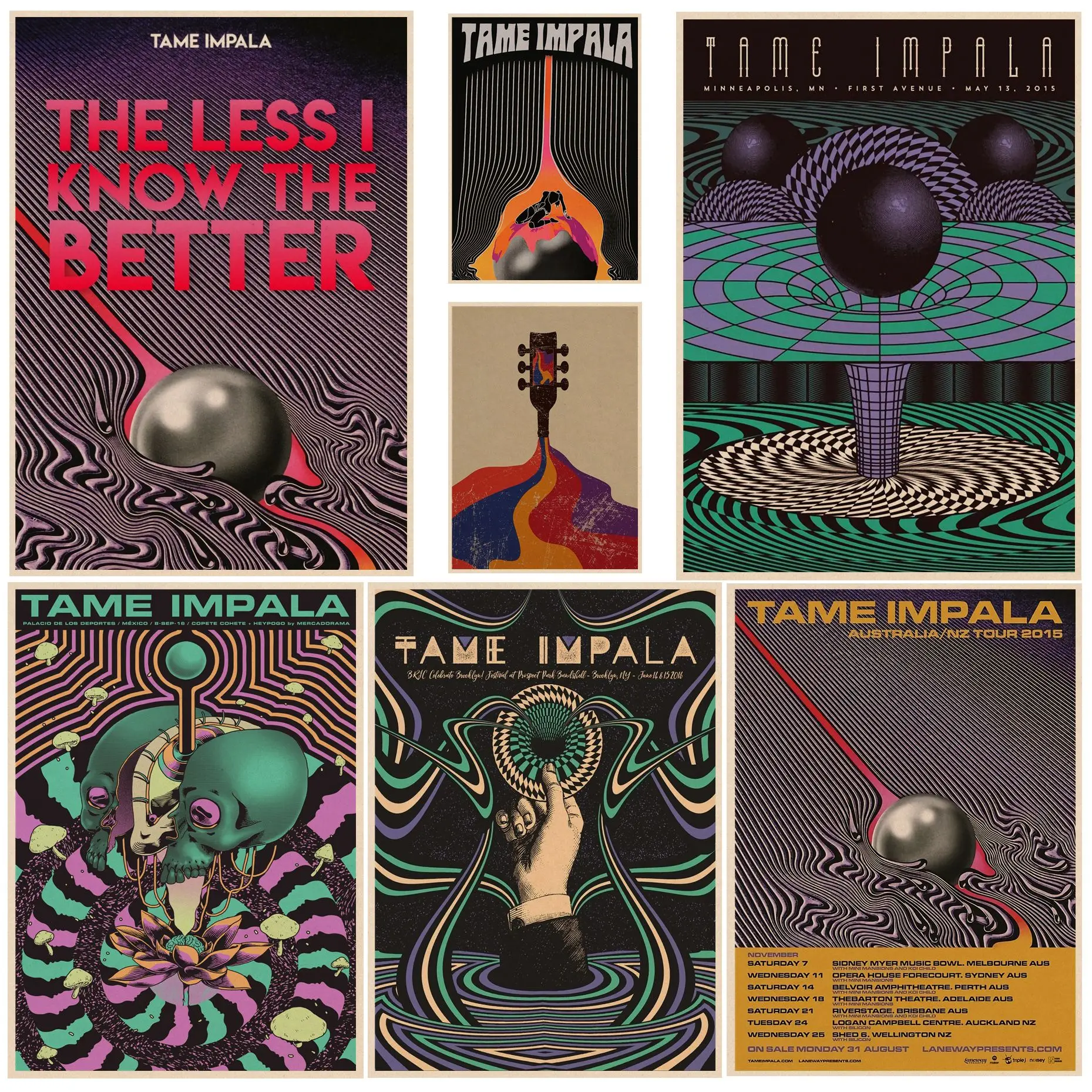 

Tame Impala Psychedelic Art Poster Canvas Painting and Print Wall Art Picture For Living Room Bar Cafe Nordic Home Decor Cuadros