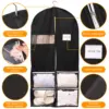 49 Inch Garment Bag for Travel Heavy Duty Hanging Suit Bags with 4 Clear Pockets Foldable Suit Cover Bag Coat Protector for 5