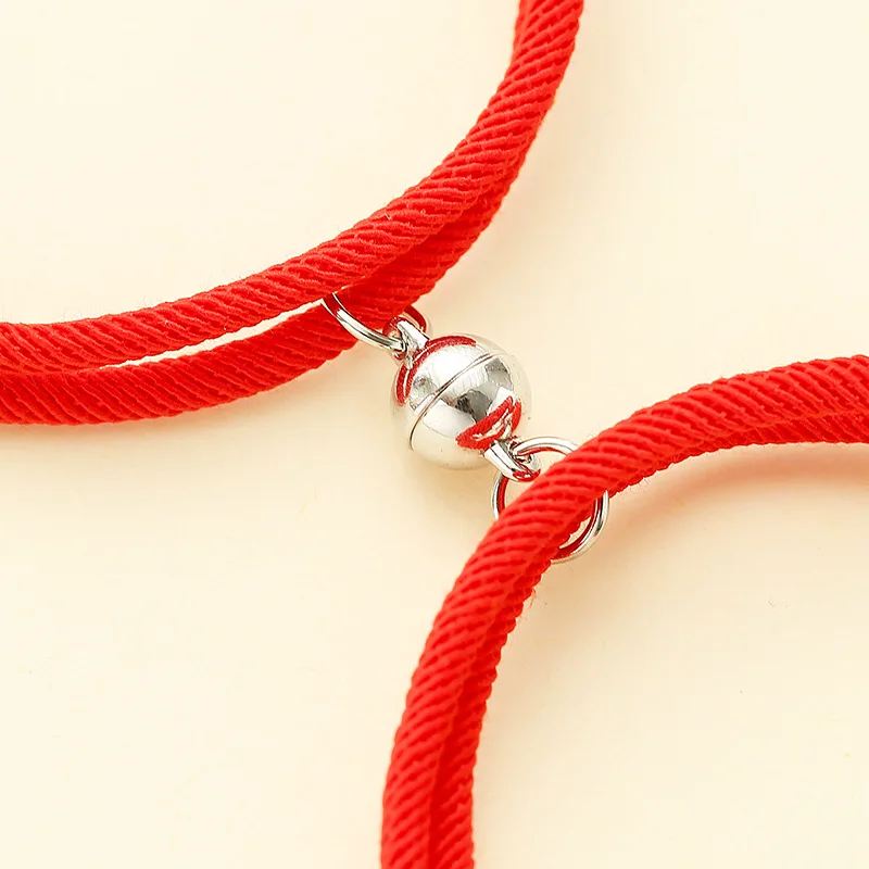 Couple Match Bracelets Sun & Moon Magnetic Knitted Chain Sets Friends Students Relationship Adjustable Love Keepsake
