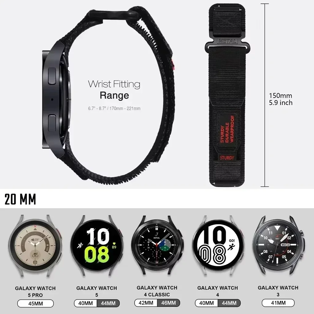 Nylon Loop Bracelet - 20mm Tactical Sport Strap