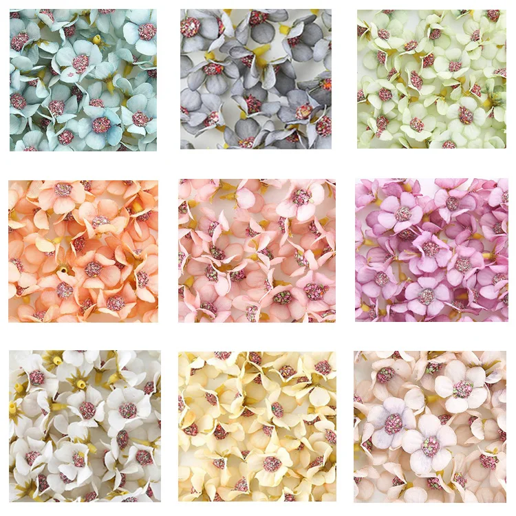 Description Picture 5 of item50&100pcs Mini Silk Mix color Daisy Artificial Flower Head Party Wedding DIY Garland Headdres Wreath Scrapbooking Gift Home Deco