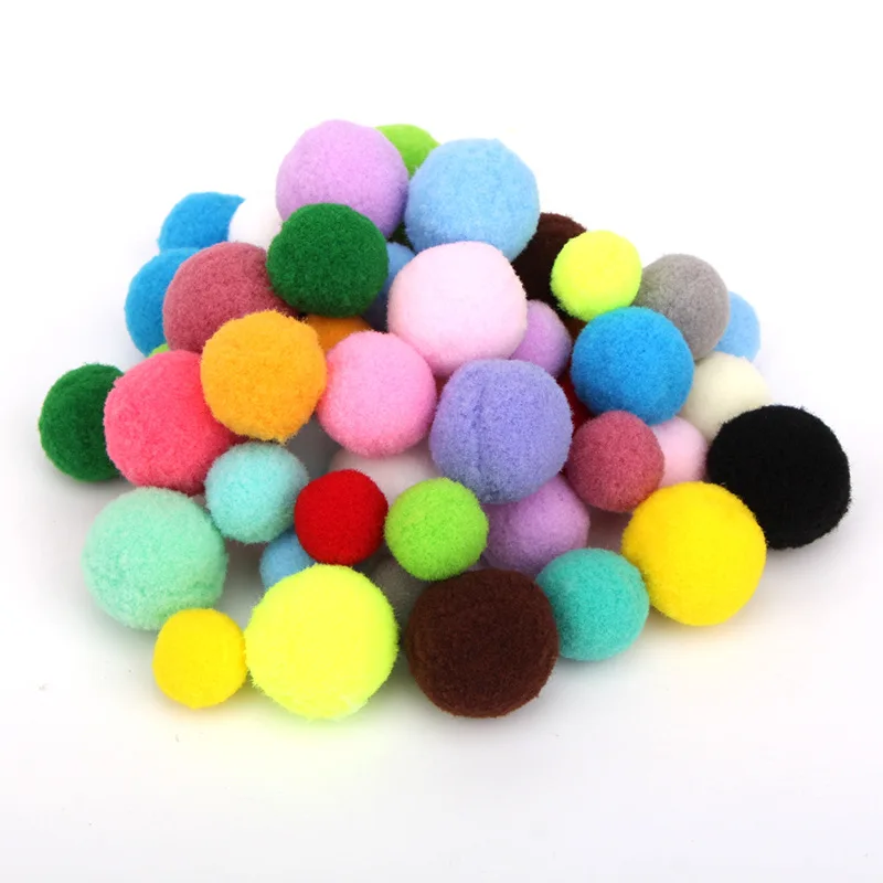 10/15/20/25/30mm Mix Color Handmade Ball Mini Fluffy Soft Pompoms Kids Toys Wedding Christmas Decor DIY Sewing Craft Supplies