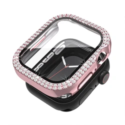 Radiant Diamond Tempered Glass Protective Case - iWatch 38mm (Rose powder)
