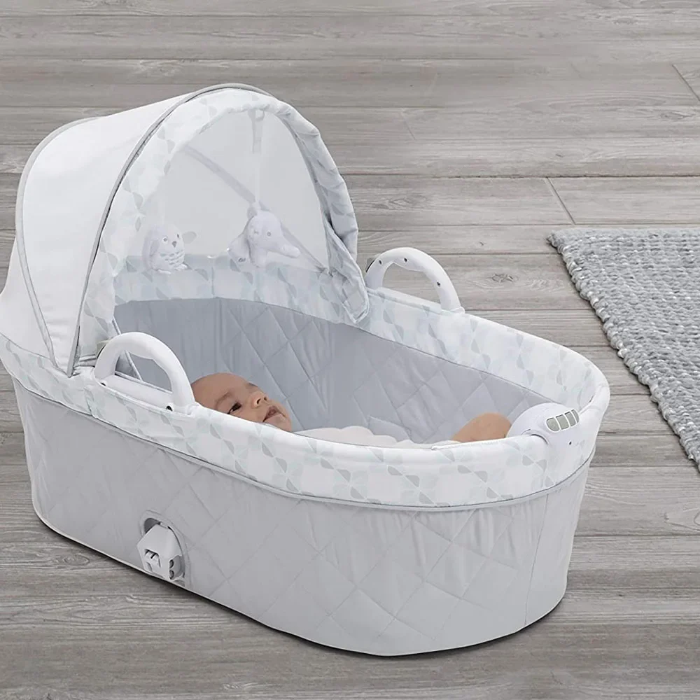 Deluxe 2-in-1 Bedside Bassinet Portable Crib, Windmill