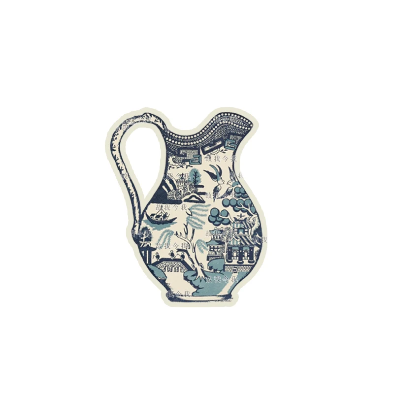 Gusu paper painting new Chinese style vase set Oriental blue and white porcelain pattern gift simple 8