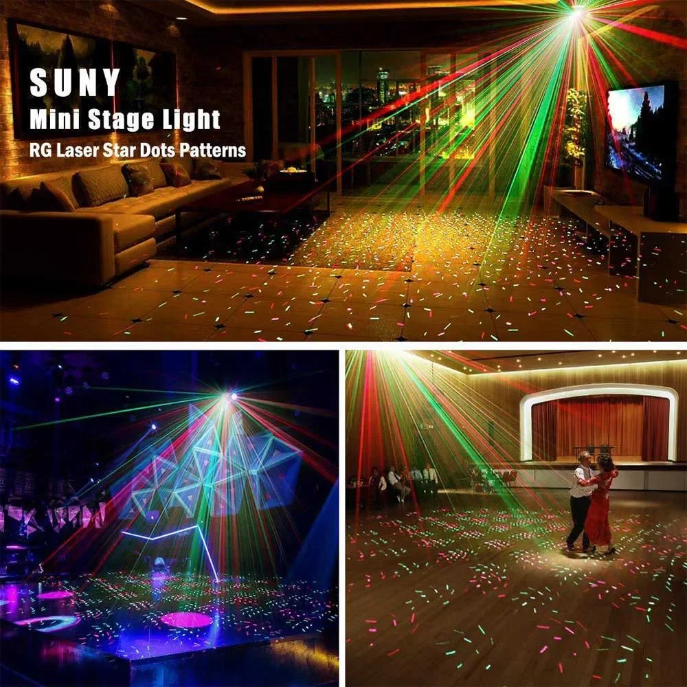 Portable Remote Control LED Stage Light DJ KTV Disco Lamp Projector Laser Lights for Party
