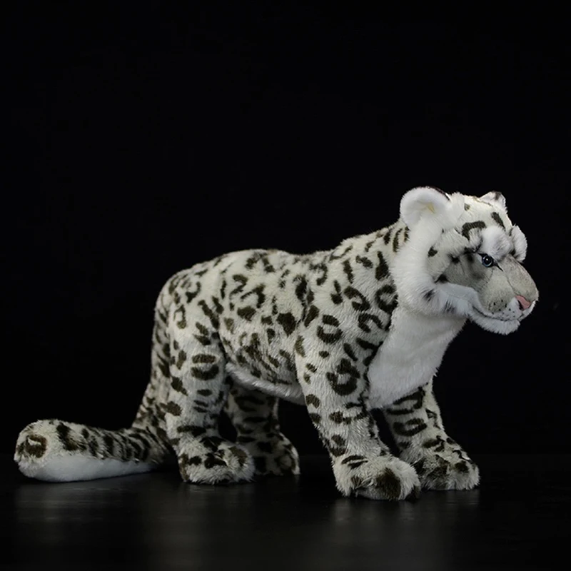 

Cute Snow Leopard Soft Stuffed Plush Toy Realistic Simulation Original Panthera Uncia Uncia Animal Model Doll Kids Audlt Gift