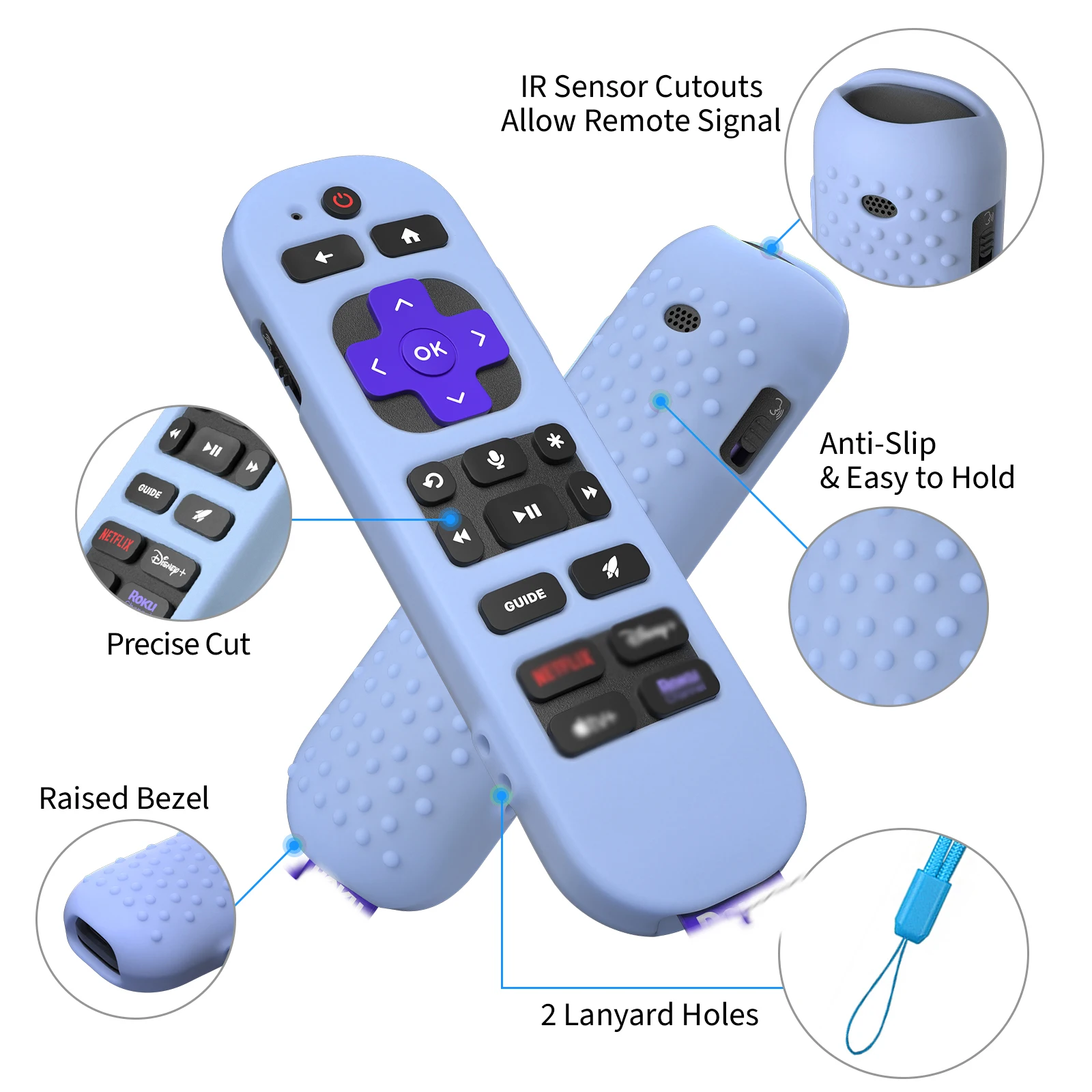 Silicone Remote Case Silicone Remote Cover Silicone Remote Sleeve Remote Controller Cover Silicone Case Protector Silicone Protective Control Case for Rokutv Remote Control Cover for Roku Streaming Voice Remote Pro (2nd edition)/RCB1R /RCOS1