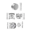 3 Pairs Crystal Strong Magnetic Ear Stud Clip Earrings for Men and Women Punk Round Zircon Magnet Earrings Non Piercing Jewelry 5