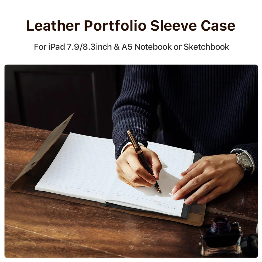 Crazy Horse Leather Handmade Vintage A5 B5 Book Cover with Pen Holder Notebook Sleeve Case Office School Stationery Supplies