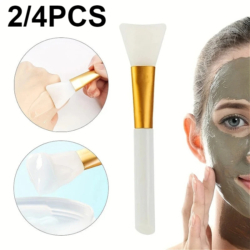 2/4PCS Silicone Facial Mask Brush Soft-headed Beauty Brush DIY Facial Mask liquid foundation Mud Film Adjusting Beauty Tools