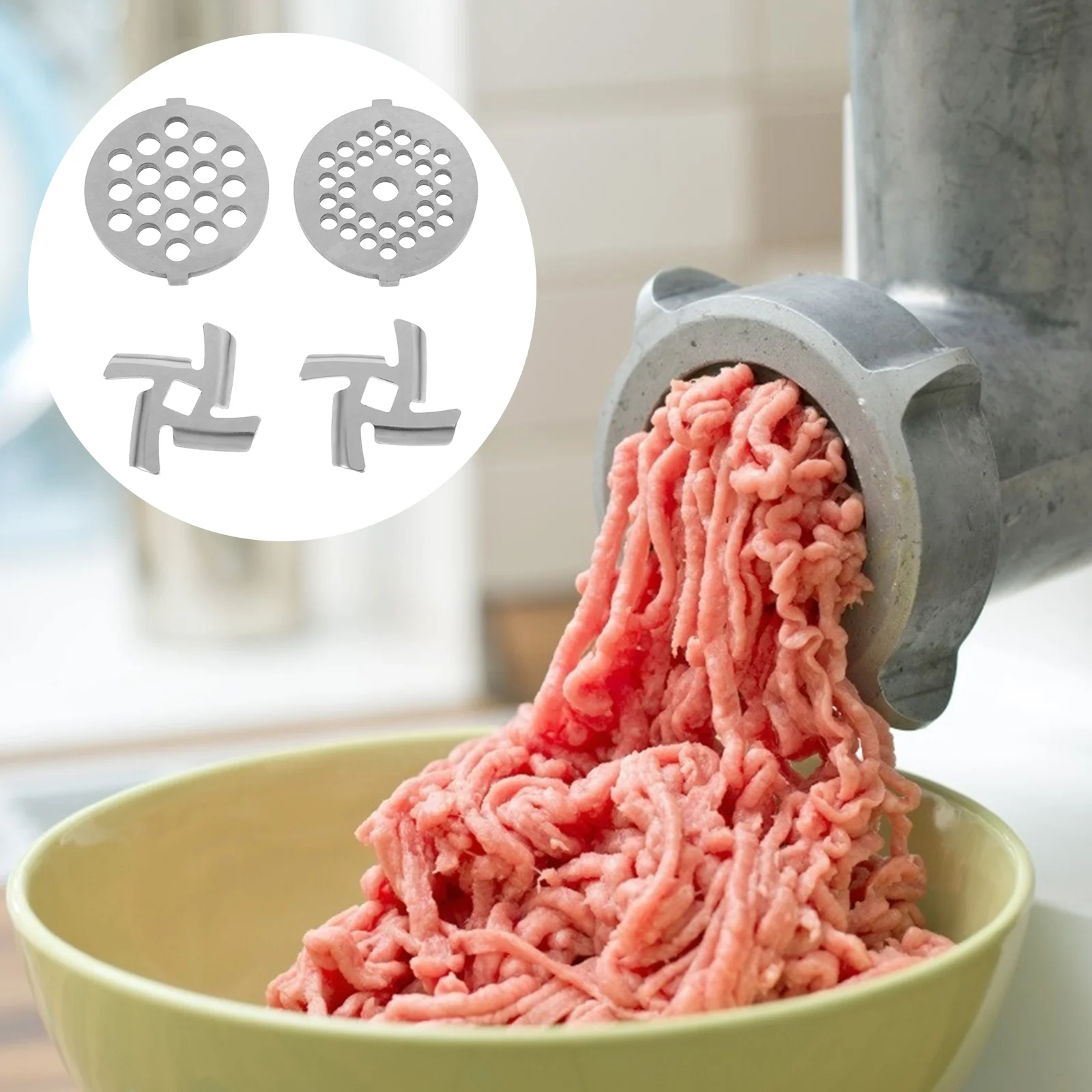 

4 Pcs Meat Grinder Accessories Electric Cutting Plate with Hole Stainless Steel