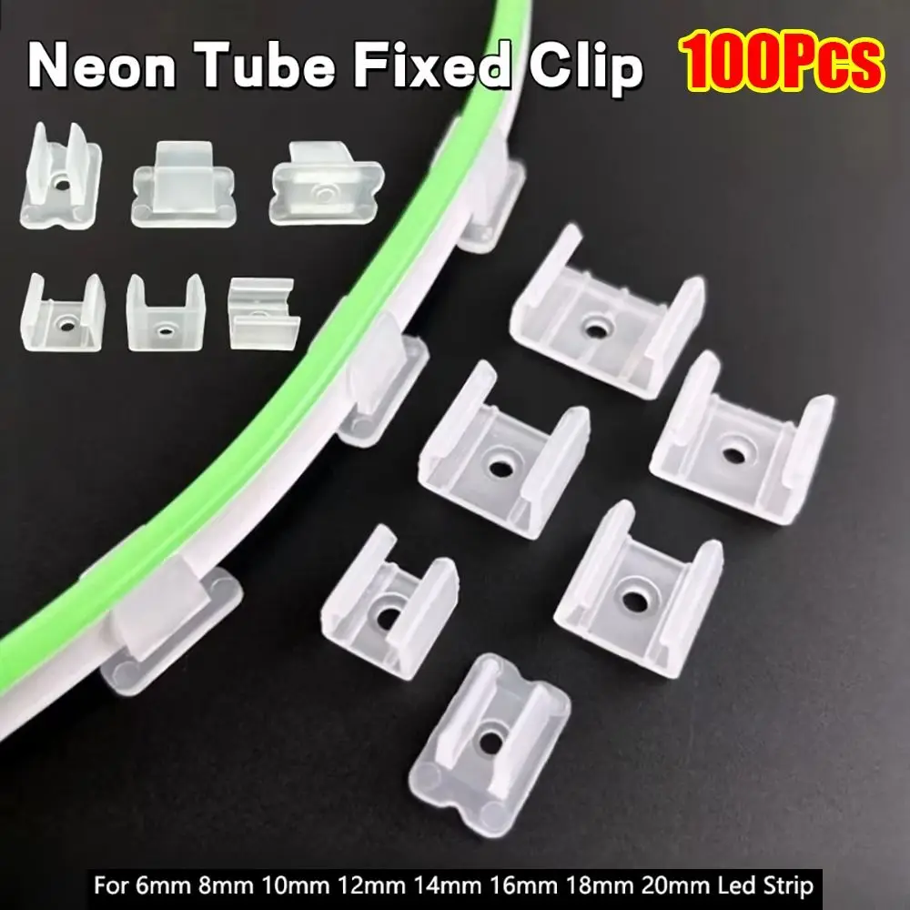 100Pcs 220V Flexible COB LED Strip Fixed Clips Lamp Holder Fitting Plastic Light Mounting Buckle 8-20mm 5050/5730/2835