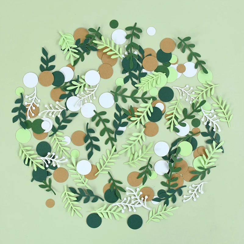 

100Pcs Baby Shower Paper Confetti Cute Bear Leaf Round Table Scatter Wedding Birrthday Party Gender Reveal Decoration Supplies