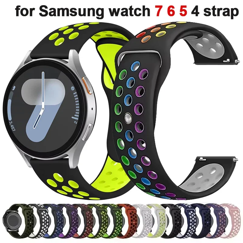 สายซิลิโคนยืดหยุ่น 20-22 มม. สำหรับ Samsung Galaxy Watch 7/6/5 40-44 มม. และ Huawei Gear S3 43-47 มม.