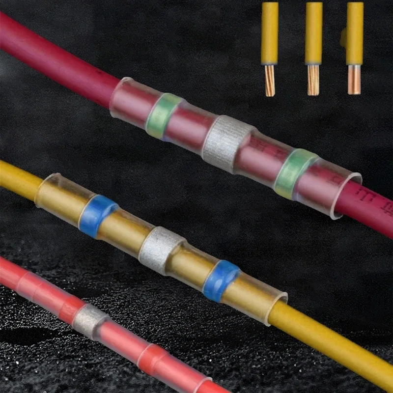 Solder Ring Terminal 50pcs Mount Solder Ring Heat Shrink Intermediate Connection Terminal Heat Shrink Tube terminal connector