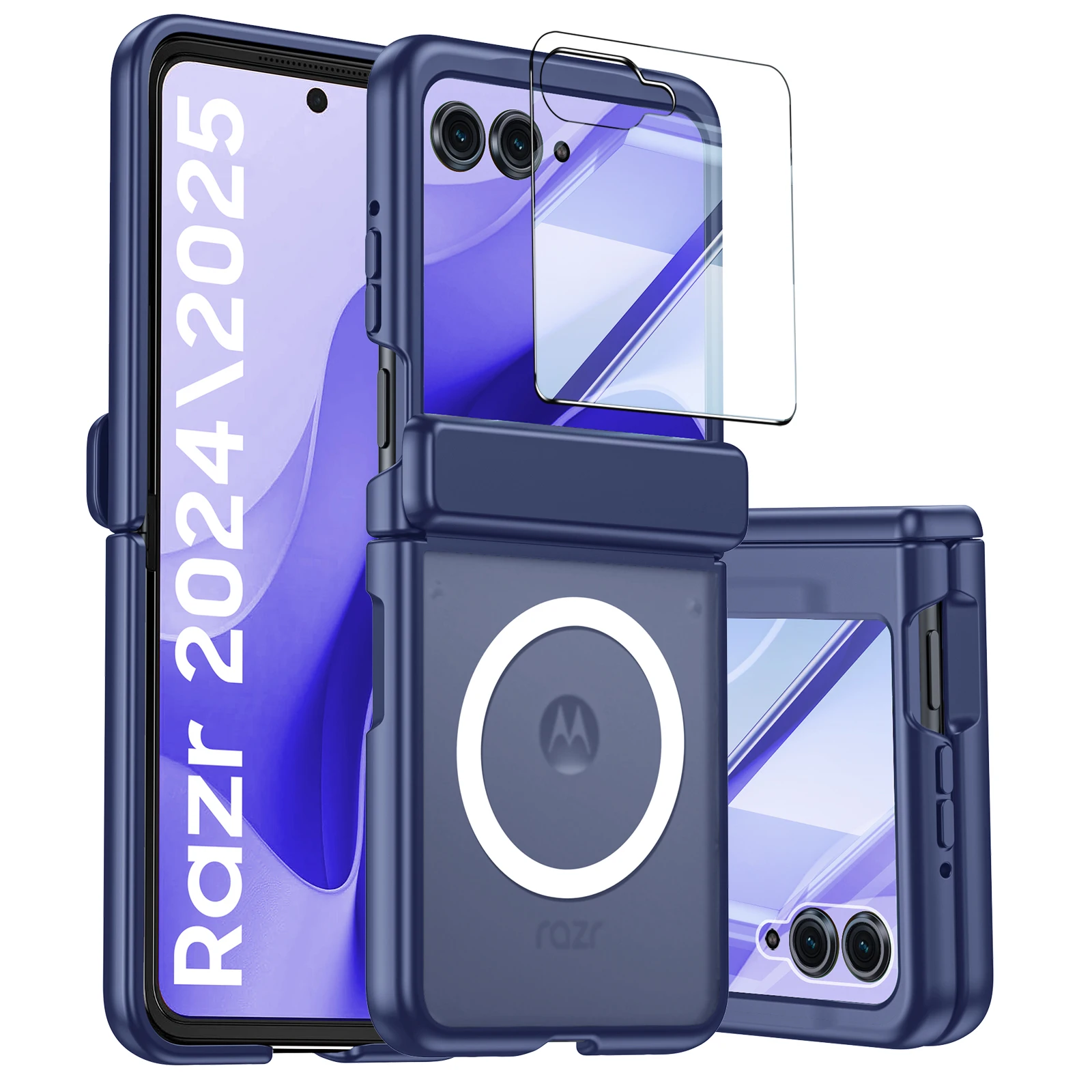 MagSafe-Compatible Matte Transparent Folding Case with Mirror Film