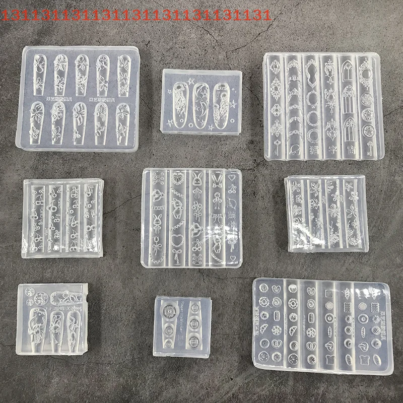 3D 네일 몰드 아이스 플라워 브레드 해파리 폭스 아이볼 스탬핑 스텐실 UV 젤 폴리쉬 아트 몰드 실리콘 조각 도구 DIY 디자인