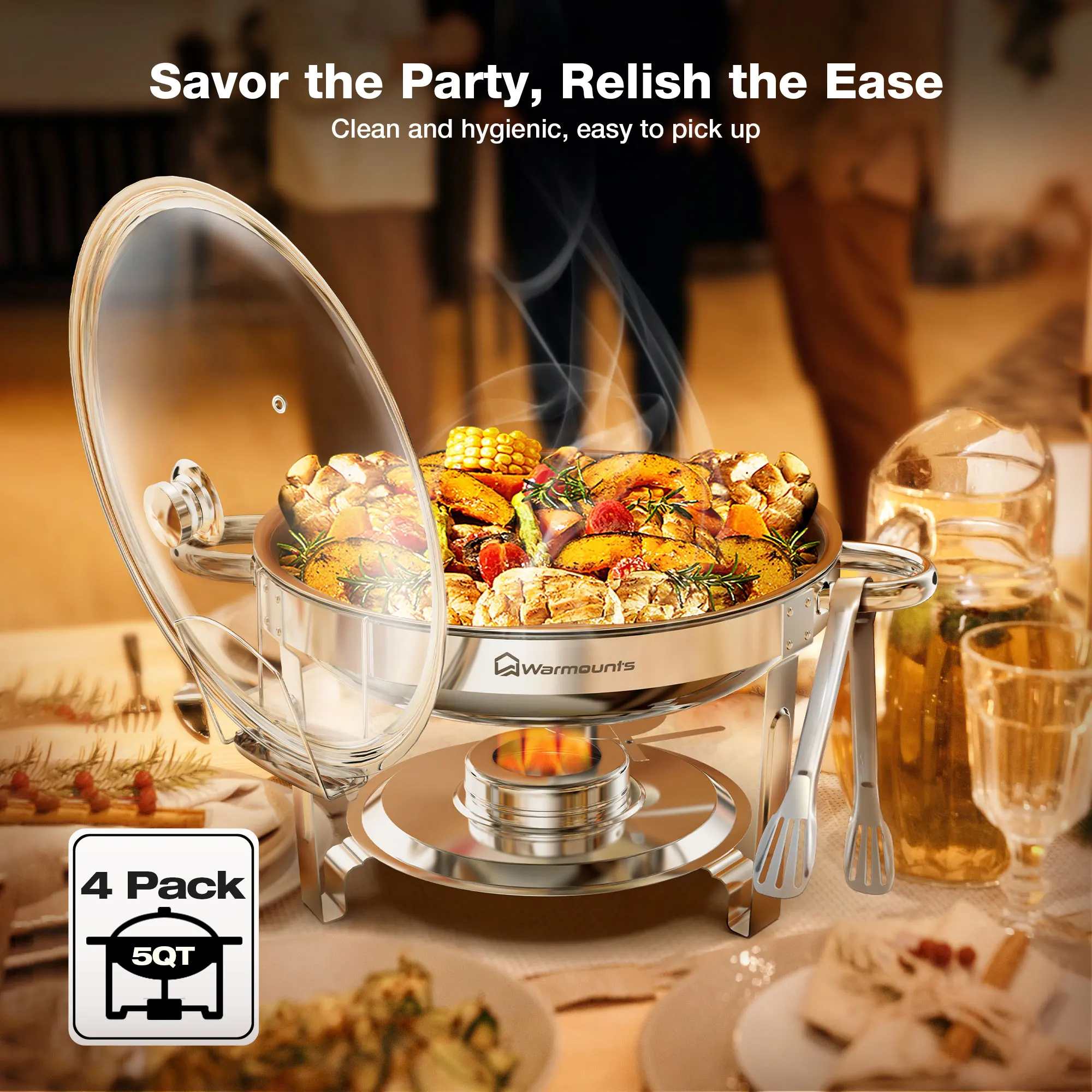 Stainless Steel Chafing Dishes for Buffet and Party Food Warmers