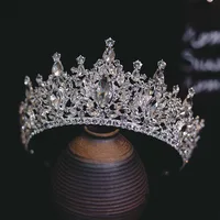 Luxury Big Rhinestone Geometric Bridal Tiaras Crown Baroque Crystal Pageant Prom Diadem Bride Headbands Wedding Hair Accessories - Image 4