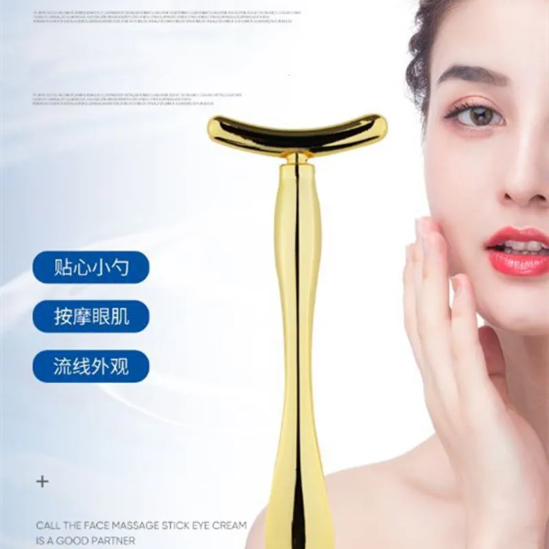 T-образная мини-Массажная палочка для глаз, чехол для глаз, массажер для темных кругов, массажер для подтяжки лица, массажная тонкая ложка для лица | AliExpress