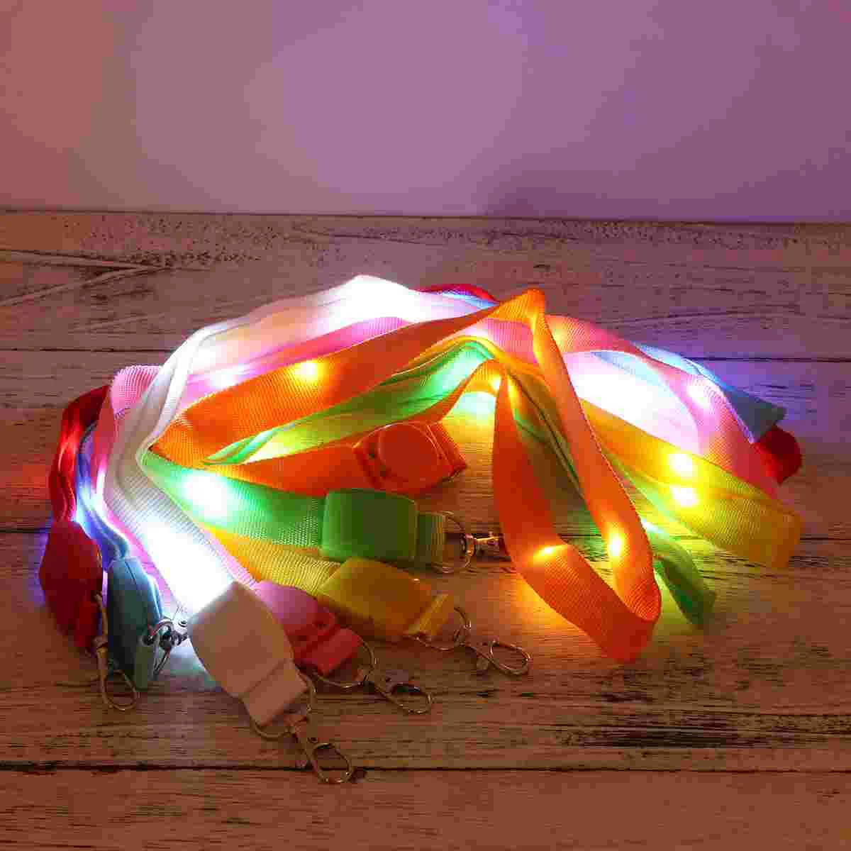 

7 Pcs Light up Lanyard Lanyards for Keys Chain LED Keychain Holder Student Ring