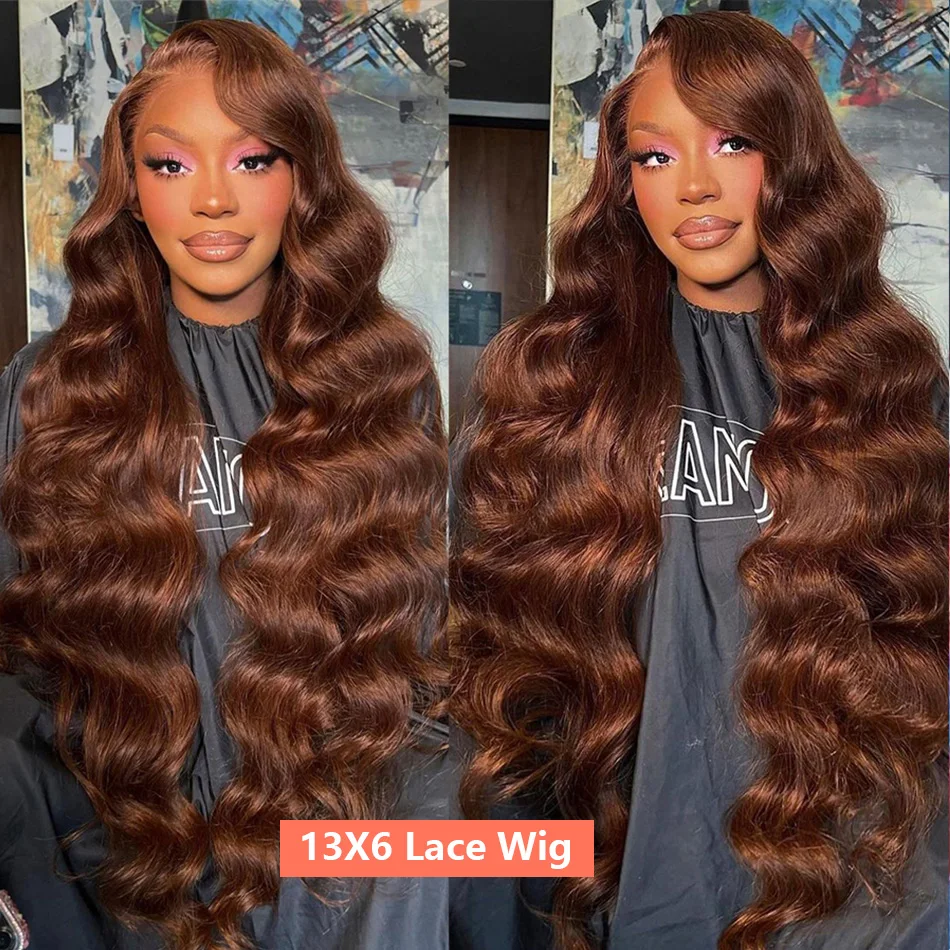 Body Wave Chocolate Brown Lace Front Human Hair Wigs For Women 13x4 13x6 HD Transparent Lace Frontal