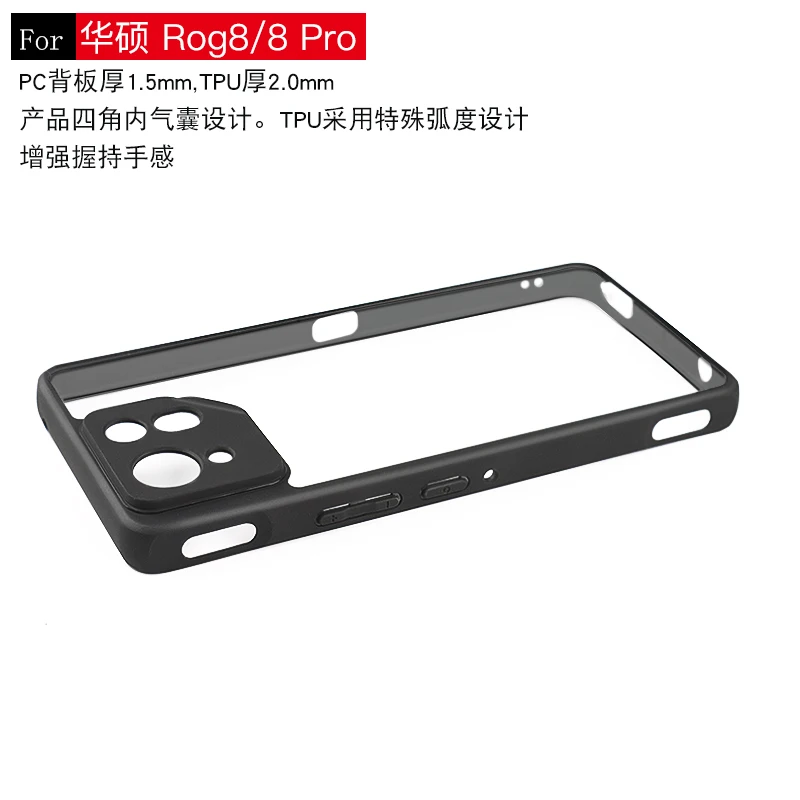 Ultra-Thin Shockproof Transparent Back Cover with Soft TPU Frame