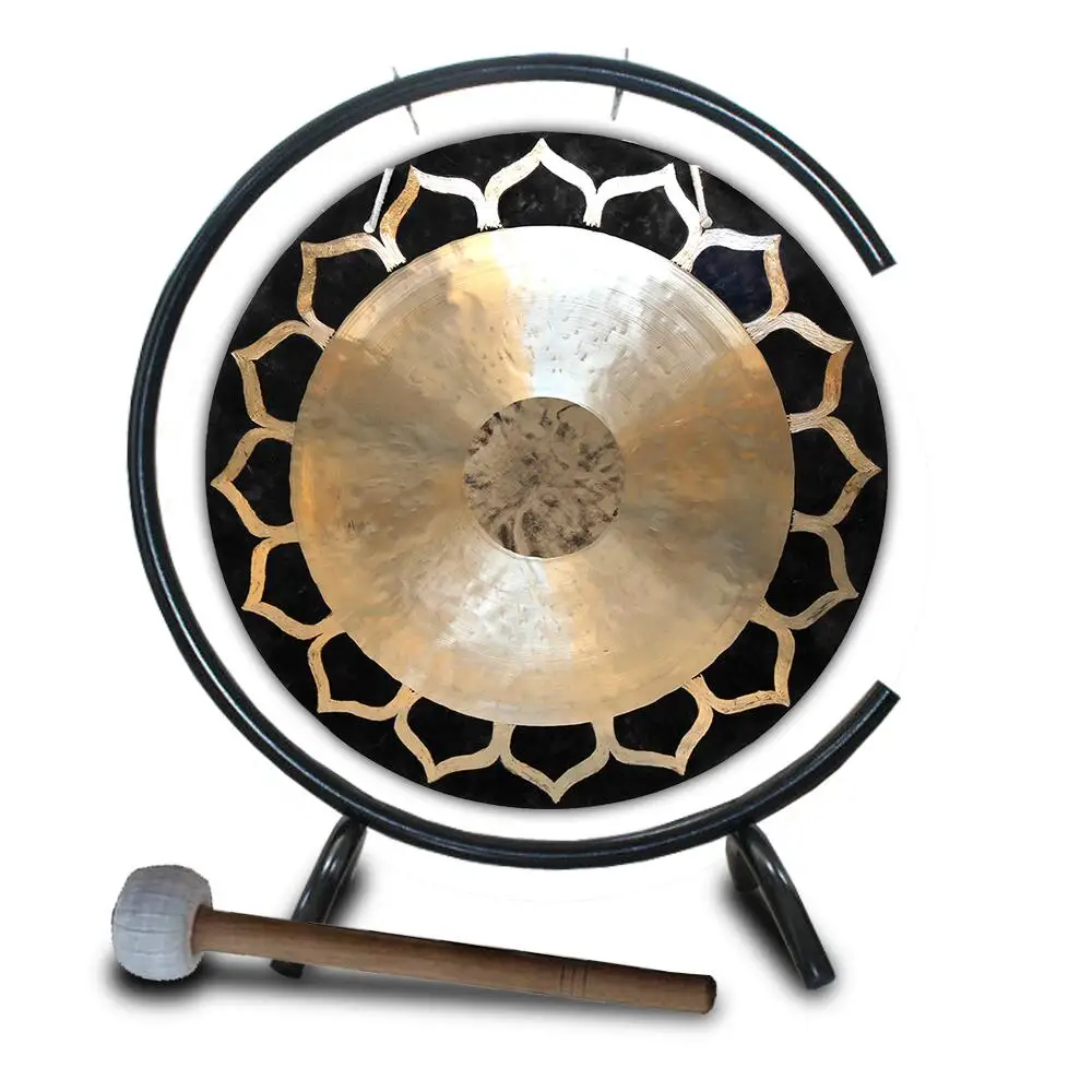 16''/40cm Wind Gong with C-type Stand Bronze Professional Sound for Sound Therapy and Meditation Practice