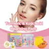 40pcs Turmeric Kojic Acid Facial Cleansing Pads Exfoliating Cleaning Remover Pores Dirt Moisturizing Daily Face Clean Skin Care 1