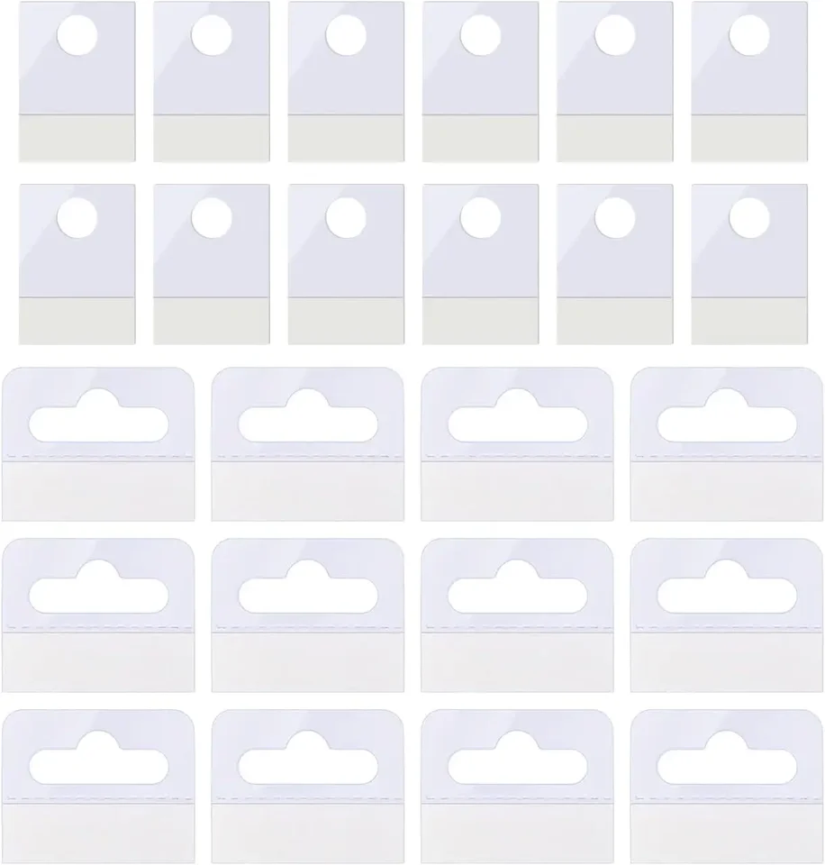 100 étiquettes Adhésives Transparentes Avec Trou De Suspension - Pour Affichage Produits, Présentation Magasin