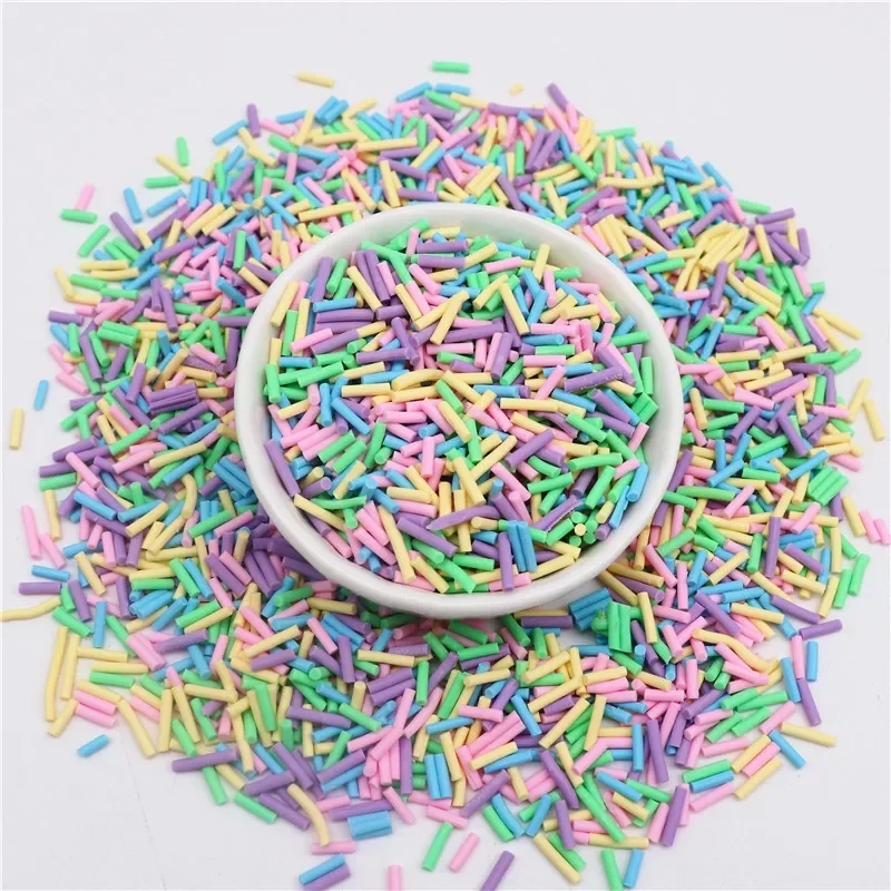 Vibrant Cylindrical Polymer Clay Slices for DIY Crafts and Slime Accessories