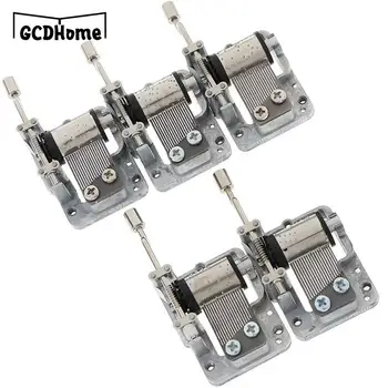 미니 핸드 크랭킹 음악 무브먼트 DIY 무브먼트 플레이 세트, 기계식 뮤직 박스, 핸드 크랭크 뮤직 박스, 9 가지 스타일, 골드 및 실버, 1PC