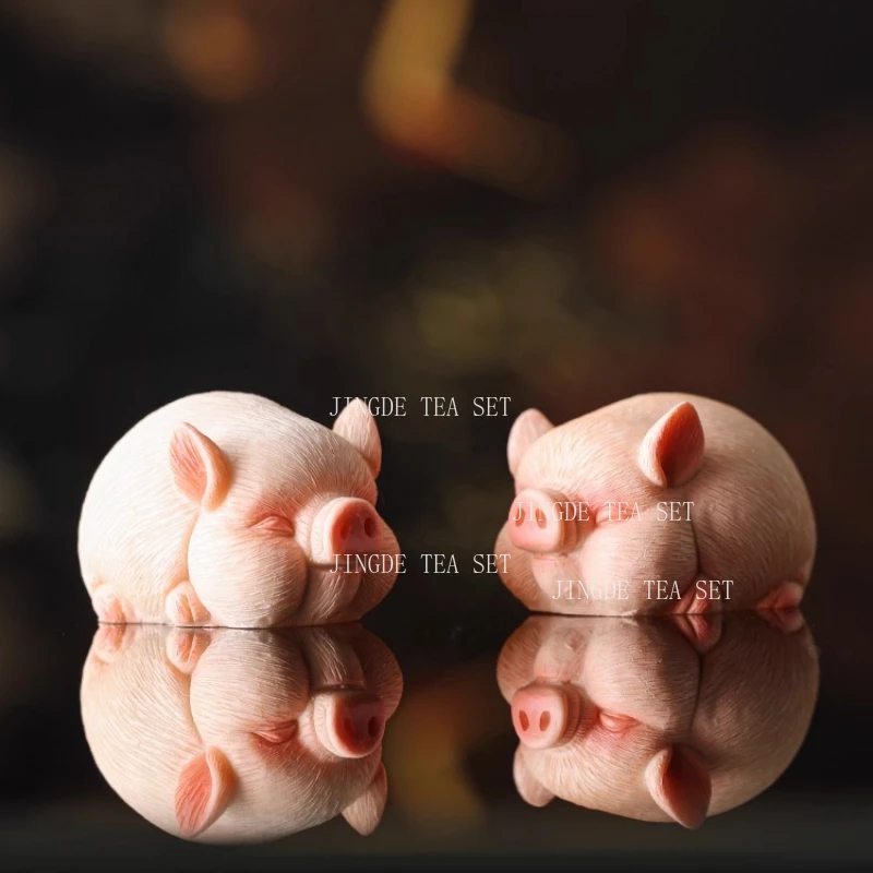 1pcs Little Pig Tea Pet Cute Household Ornaments Desktop Decoration Tea Play Tea Ceremony Accessories Resin Handicraft