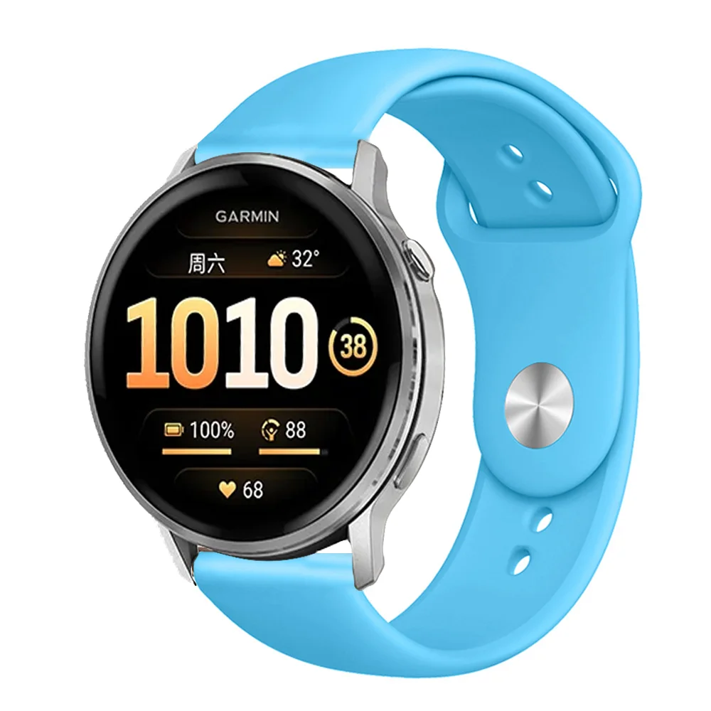 Silicone Sports Strap - Adjustable Fitness Bracelet, 20/22 mm Band