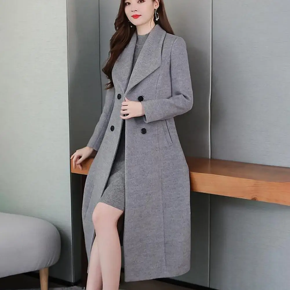 Charming Cardigan Coat Skin-touching Elegant Coat Pockets Cold Resistant