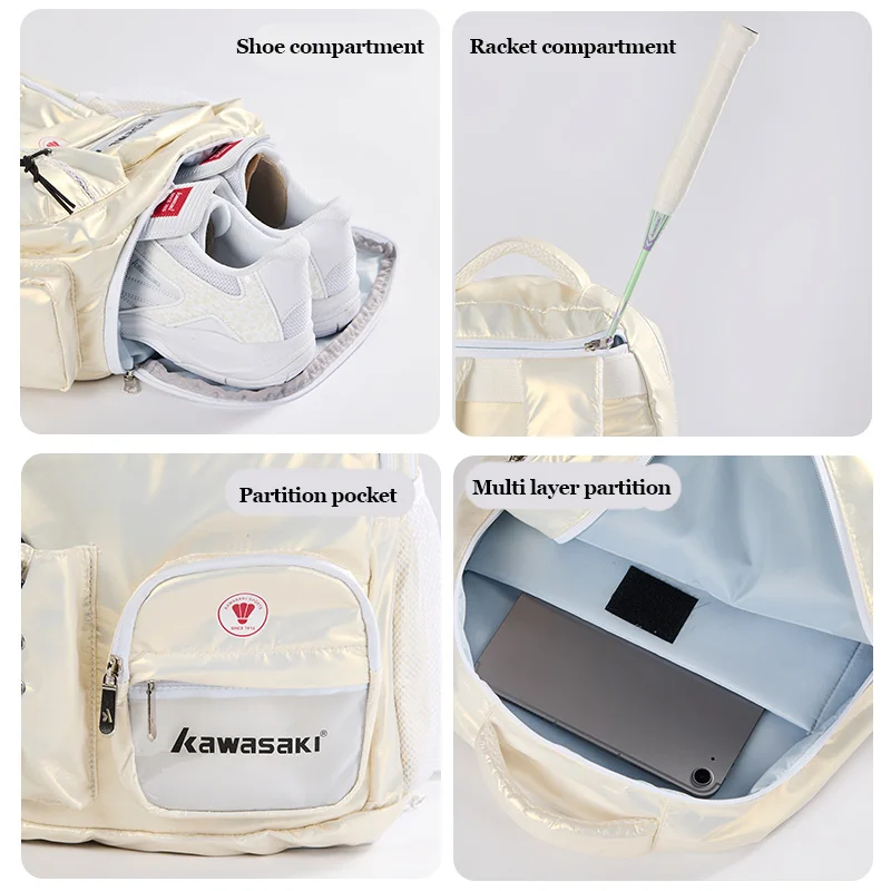 Kawasaki Waterproof Multi Layer Racquet Backpack - Suitable for