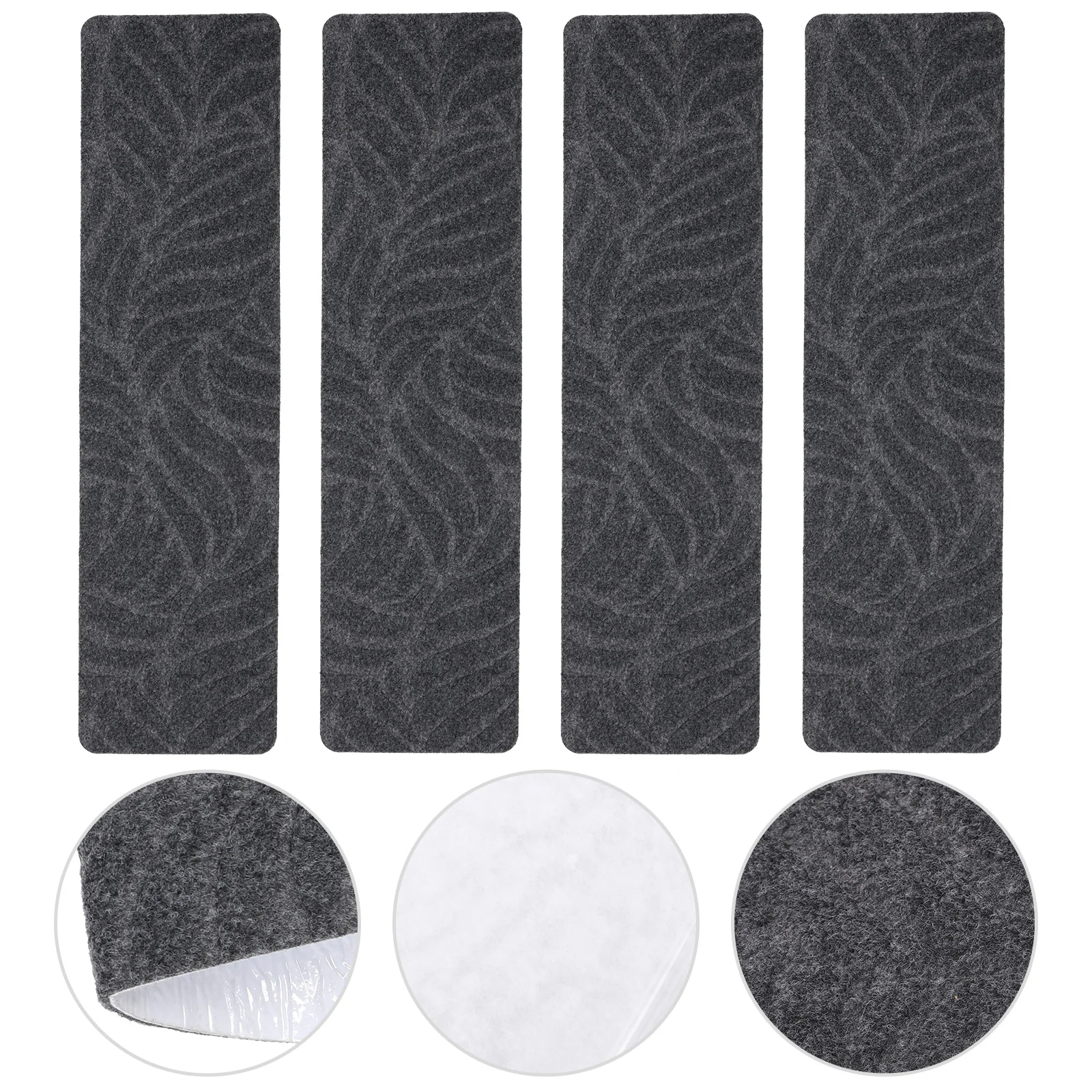 

4 Pcs Anti-slip Mat Stairs Treads Carpet Safety Non-slip Stickers Runners Polyester (Polyester) Self-adhesive Step