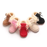 New Winter Baby Snow Boots Warm Plush Rubber Soft Sole Tie Up Kids Girls Boys First Walker Shoes for Christmas Baby Booties 3