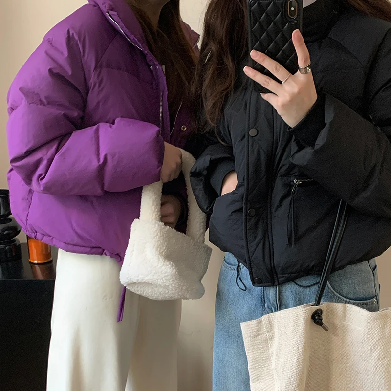 

2023 Winter Parka Women Korean Elegant Bomber Warm Thicken Cotton Padded Coat Jackets Female Casual Autumn Guangzhou Clothing