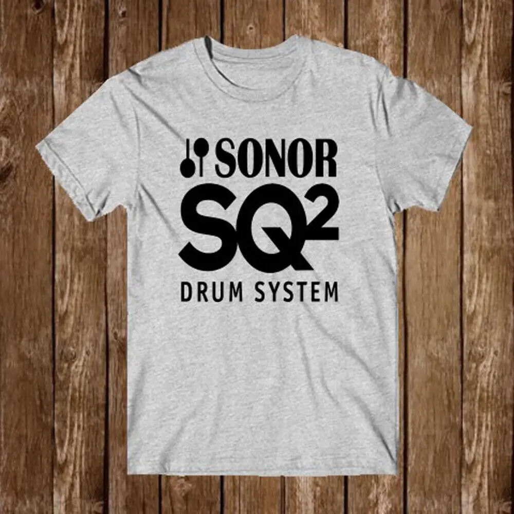 Sonor Drum System Sq2 Logo T-Shirt Grigia Da Uomo Taglia S-5Xl