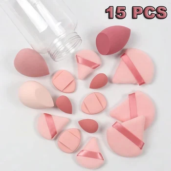 15pcs Makeup Sponge Beauty Egg With Storage Bottle Cosmetic Puff Foundation Sponges Powder Puffs Make Up Accessories