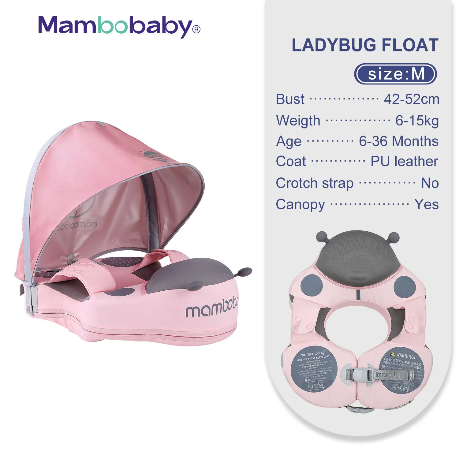 Non-Inflatable Baby Float with Canopy 22