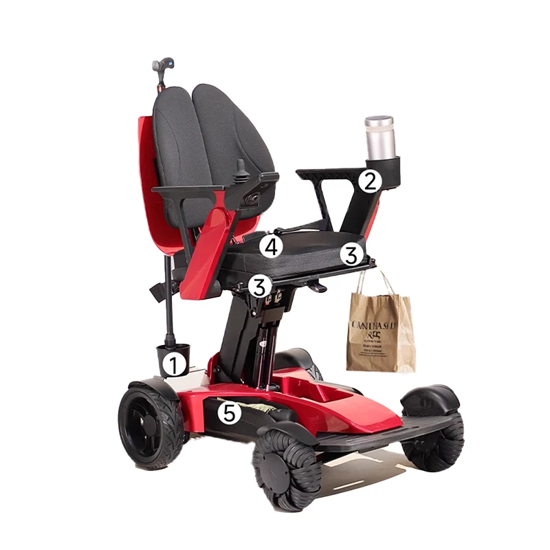 Automatic Motorized Foldable Long Mileage Electric Wheelchair for Patient Wheelchair with Lithium Battery for Handicappedcustom